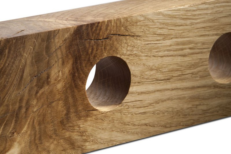 Tu Las™ trævægmonteret vinreol - 77 x 9 x 4 cm - Flydende vinflaskeholder - Egetræs