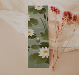 Bookmark pond water lily frog - bookworm gift summer water lily pond