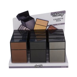 'BRUSHED METAL CHAMP' cigarette pack case