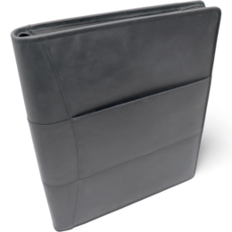 Étui d'écriture en cuir A4 - Dossier de conférence - Dossier de documents A4 - Pochette pour tablette et pochette pour ordinateur portable - Classeur à anneaux amovible