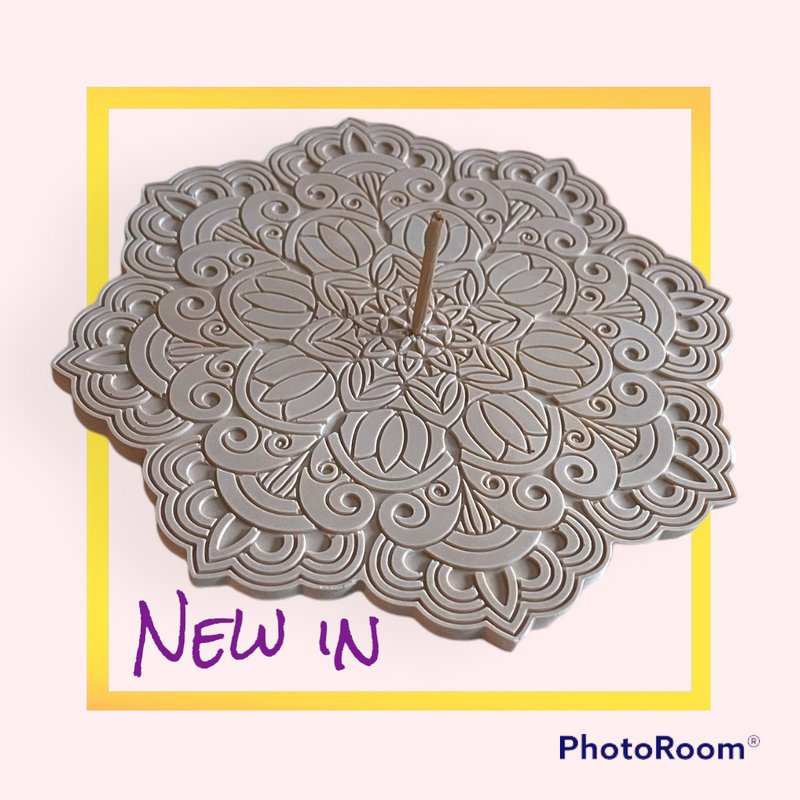 Price Down!  Mandala Coaster or Incense Holder - made of Jesmonite