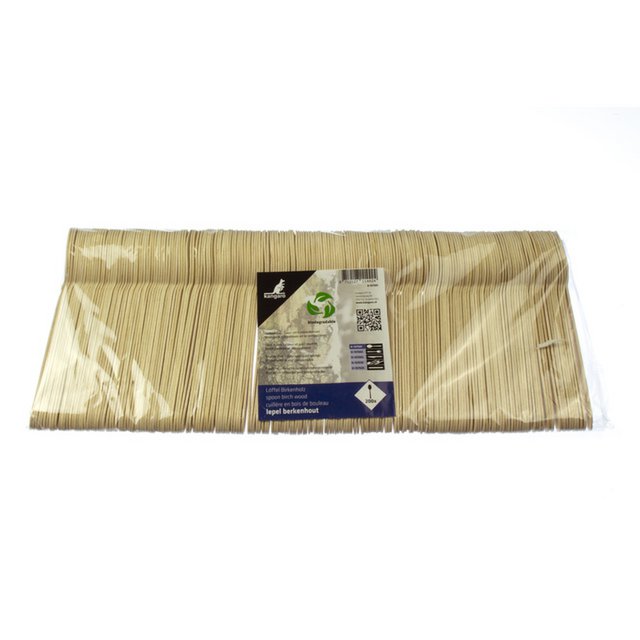 Lepel Kangaro hout 160mm pak a 200 stuks biologisch afbreekbaar
