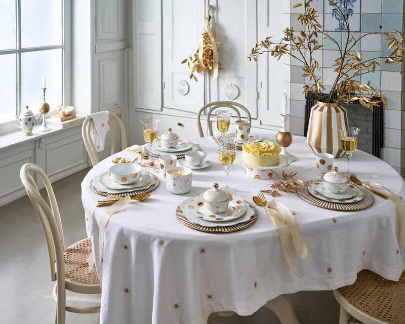 Plate Dot Delight White-Gold 23cm