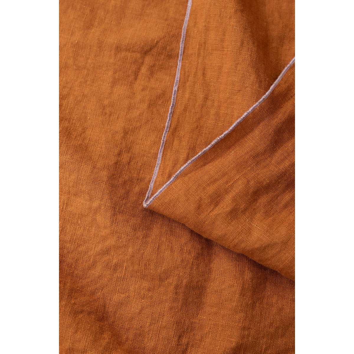 Tapa de cocina (paño de cocina) / detalle de contraste de arcilla y lila, 100% de lino