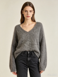 Mohair trui met V-hals REF. 7714