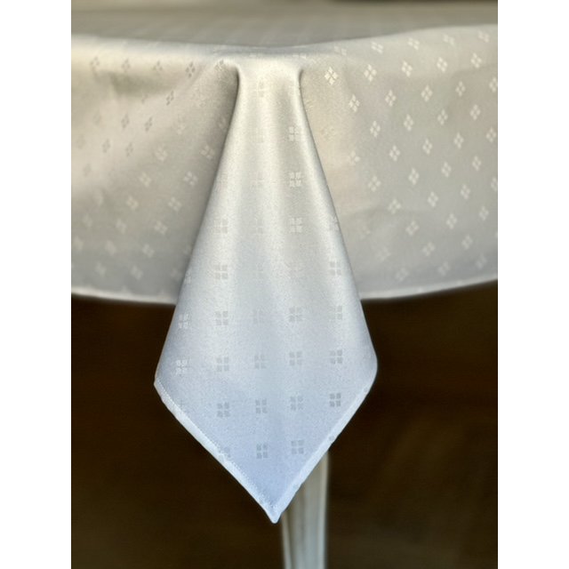 Classic white tablecloth with an ornament, Cotton-Poly mix | Classic Dinner