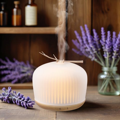 Origin essential oil diffuser - Ultrasonic diffuser for aromatherapy and room fragrances - in Glass and Wood FSC - Gift Idea