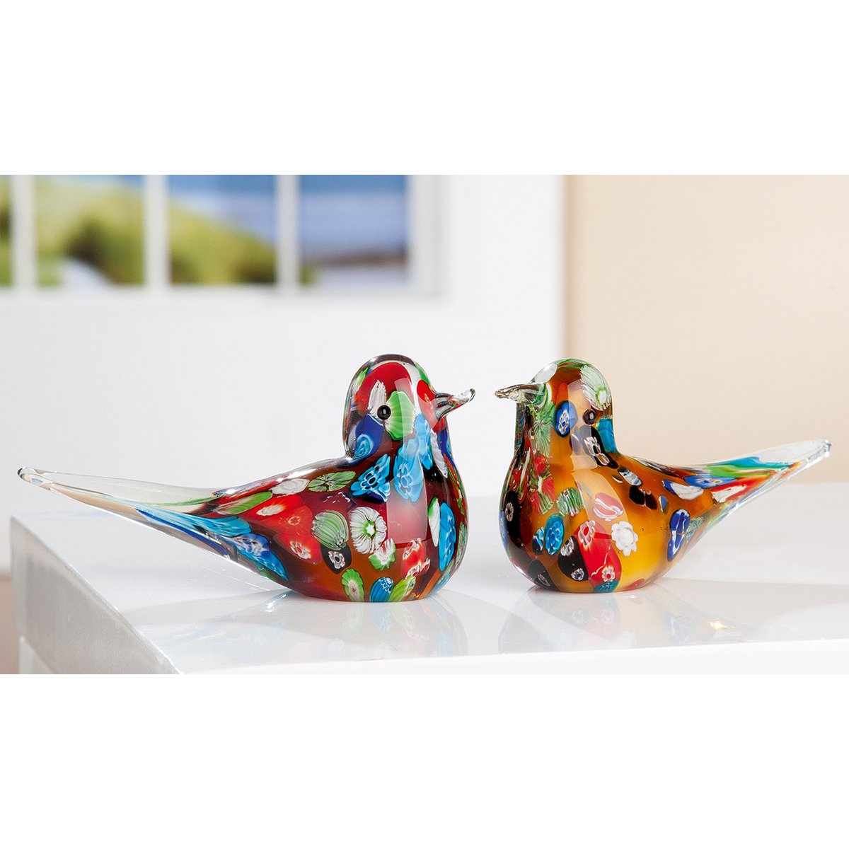 Glass bird "Florale" VE 4 so