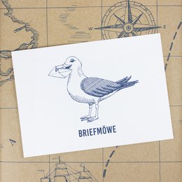 Maritime Postkarte "Briefmöwe" aus Recyclingpapier