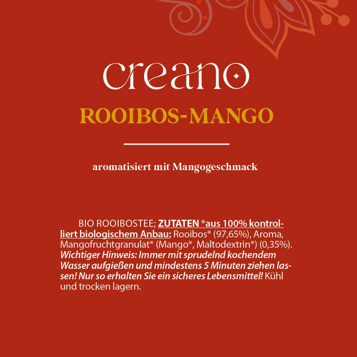 Thé Rooibos-Mangue Bio sachet de 20 sachets