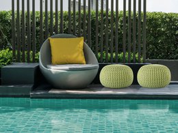Pouf outdoor ø55cm Sitzpouf Terrasse Pool Garten