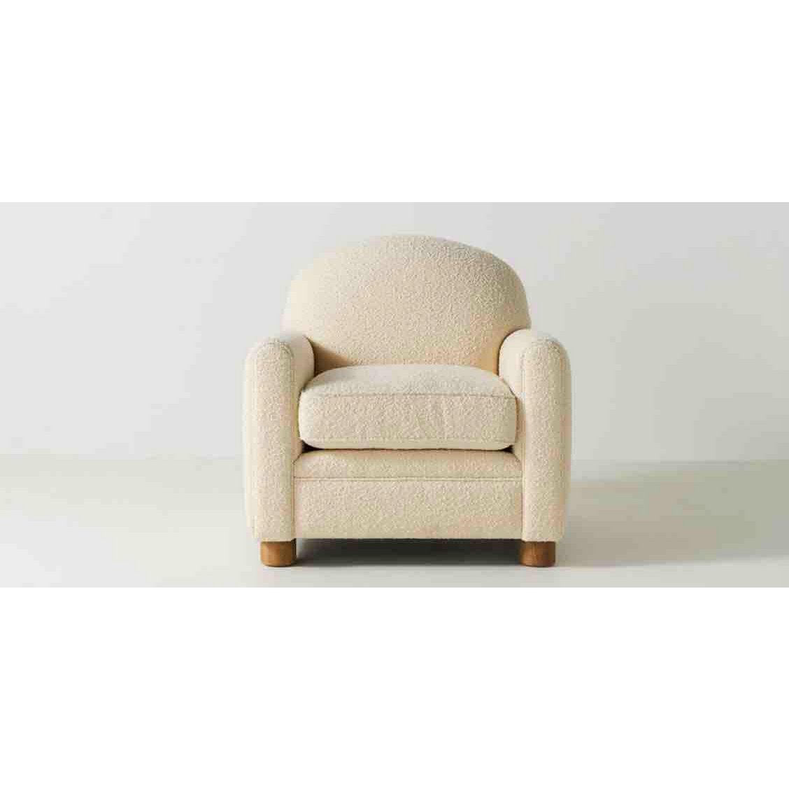 POLYESTER WOOD ARMCHAIR 79X72X86 WHITE SHEEP MB206607