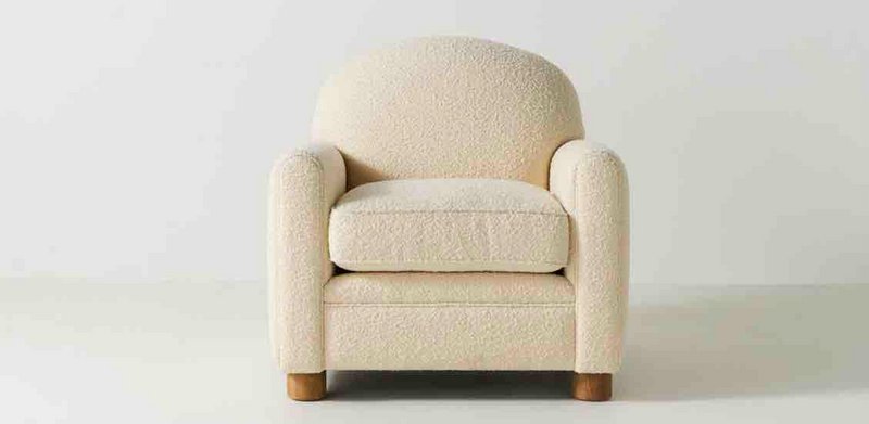 POLYESTER WOOD ARMCHAIR 79X72X86 WHITE SHEEP MB206607