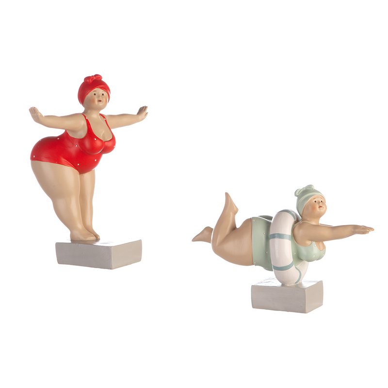 Figur"Tante Elli",poly,rød/mint 2f.asst.