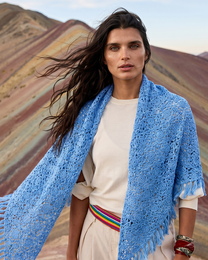 Cashmere scarf LA PAZ hand crocheted triangle