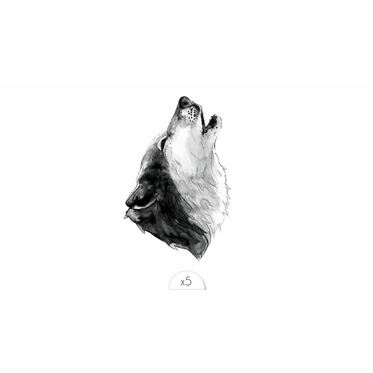 Tatuaje temporal: Lobo aullando