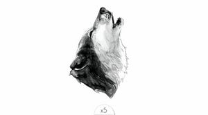 Temporary tattoo: howling wolf
