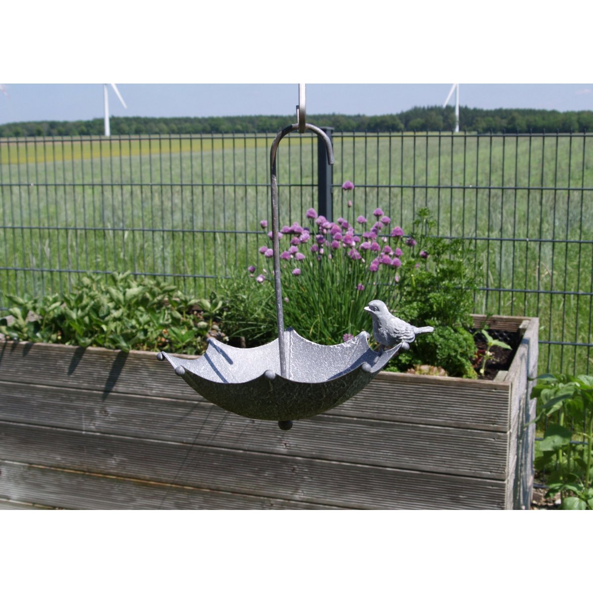 Vogelfutterstelle - Regenschirm - Metall