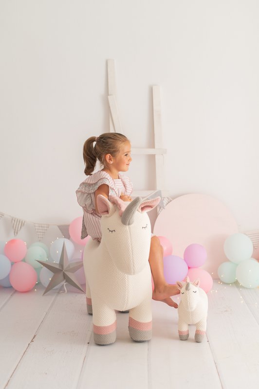 100 % weiße Einhorn-Stofftierpackung aus Baumwolle