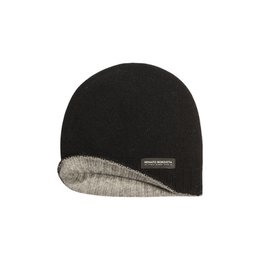 RB5008GW | COURMAYEUR – Doppelseitige Unisex-Strickmütze, hergestellt in Italien. Farbe Schwarz/Grau