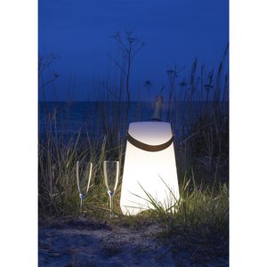 Bristol LED-Weinkühler – Weiß, PP, 25 x 25 x 37,5 cm, wiederaufladbar
