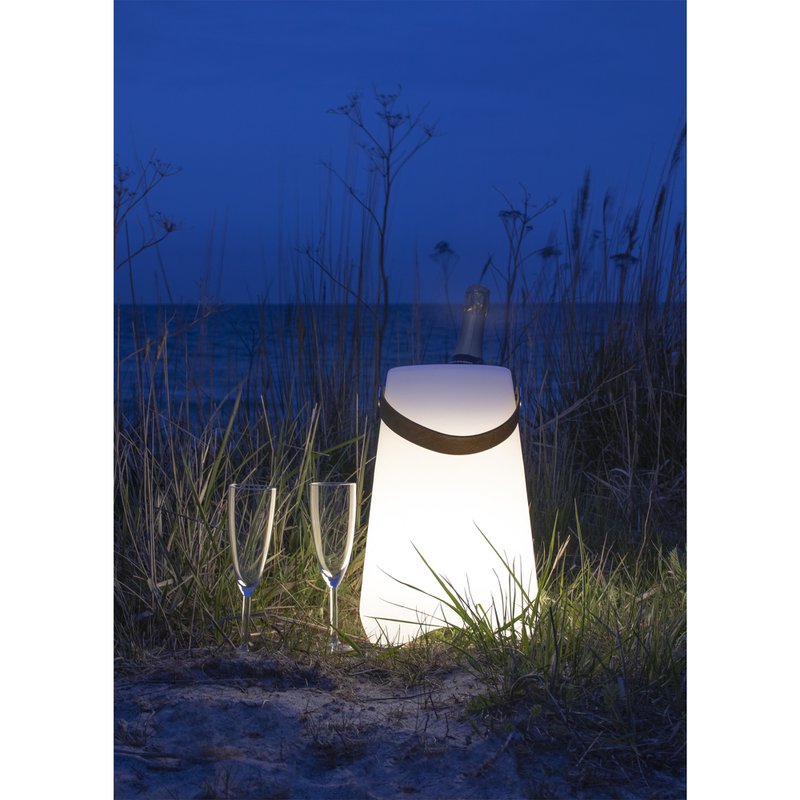 Lodówka na wino Bristol LED - biała, PP, 25x25x37,5 cm, ładowalna