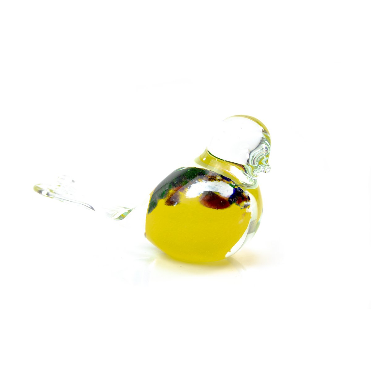 Yellow Glass Bird - multicolor - ø 12 cm - Handmade