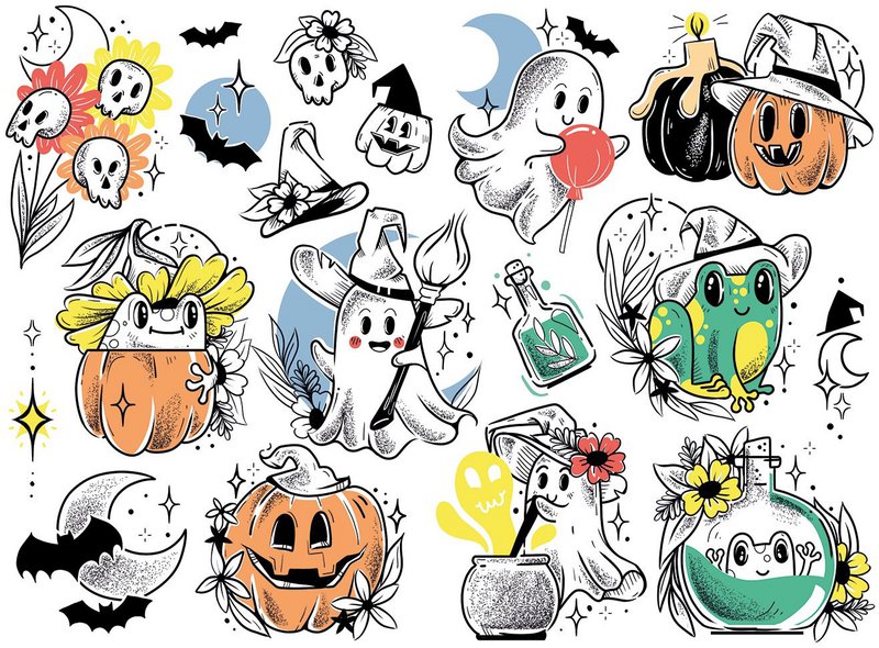 Halloween midlertidig tatovering: Mini Frousse
