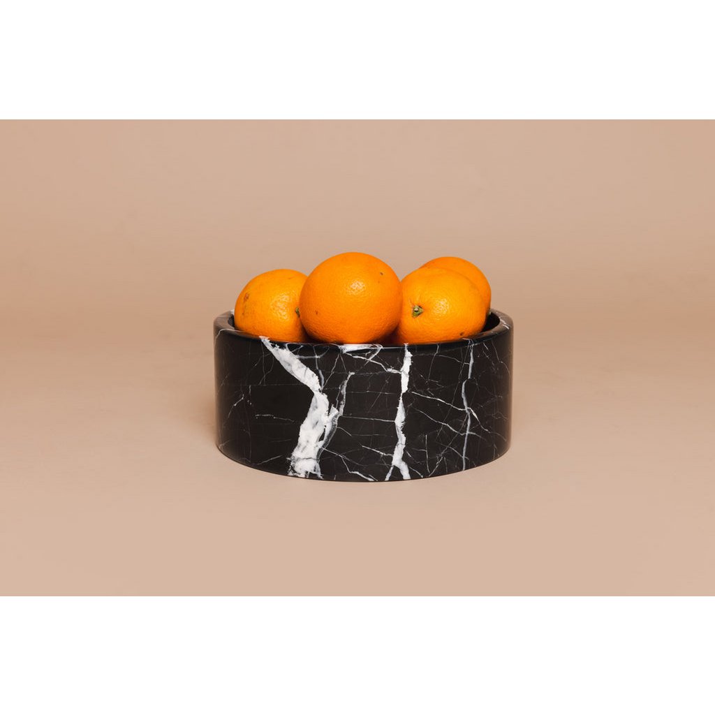 Coupe à fruits en marbre ronde Ø24cm noir