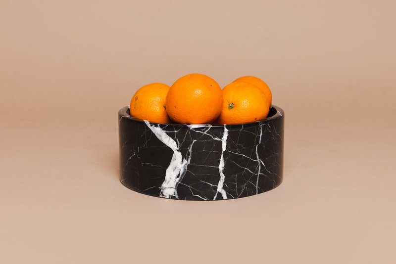 Marmor frugtskål rund Ø24cm sort