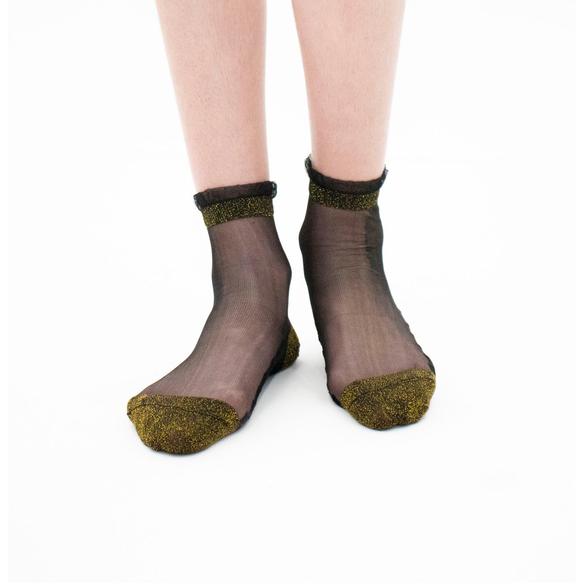 Shine - Gold - Women's socks in ultra-resistant voile