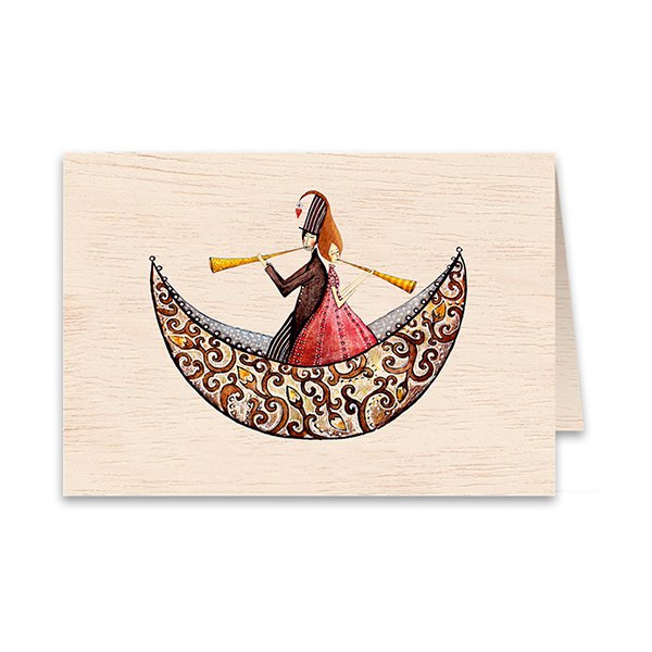 Joy for Two Wedding Tarjeta de felicitación doblada de madera