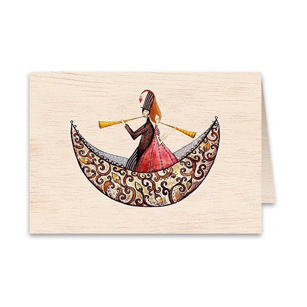 Joy for Two Wedding Tarjeta de felicitación doblada de madera