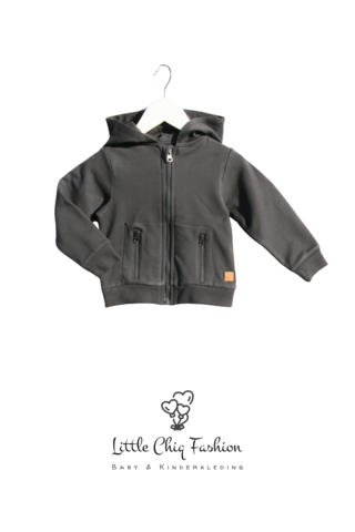 Little Chiq Baby Vest antraciet met capuchon