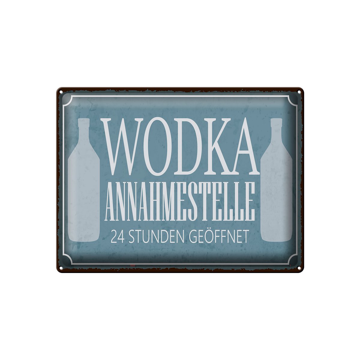 Tin sign saying 40x30cm Vodka acceptance point 24 hours