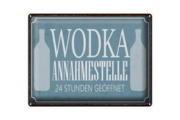Tin sign saying 40x30cm Vodka acceptance point 24 hours