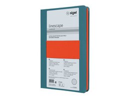 Carnet Linescape Neo A5 l.bleu/ligne papaye 176 pages 80 gr. HC
