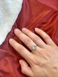 Stainless Steel Ring with real Gypsophila flowers