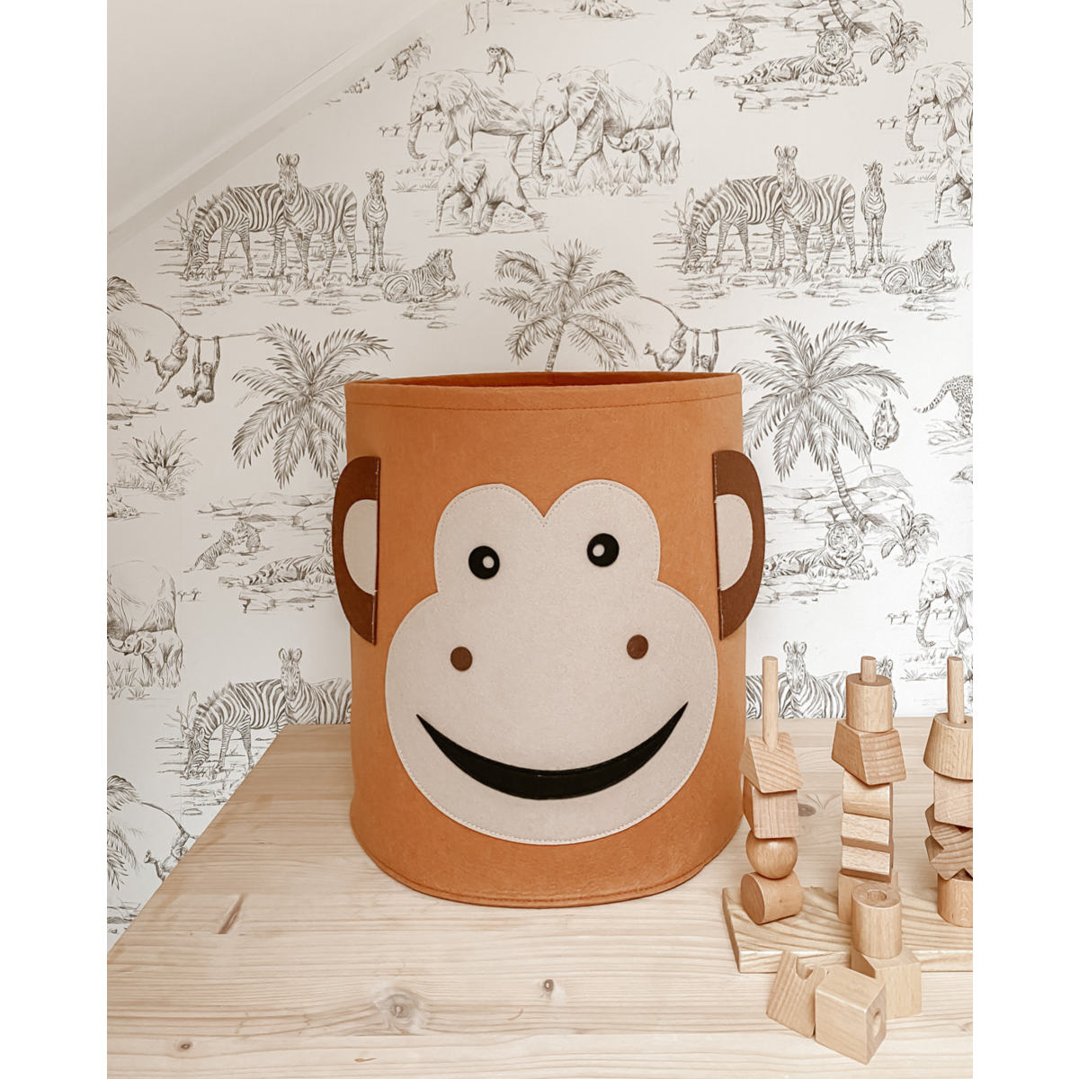 Storage Basket Children's Room - Monkey