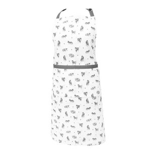 Kitchen apron 70x85 cm gray white cotton cats bbq apron