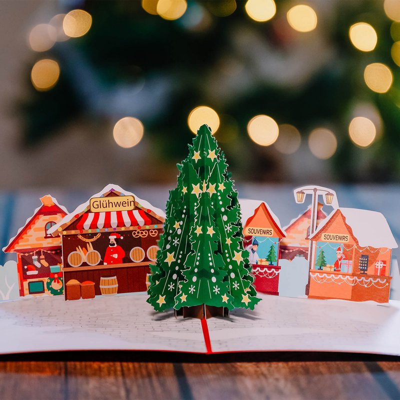 Julemarked pop-up kort