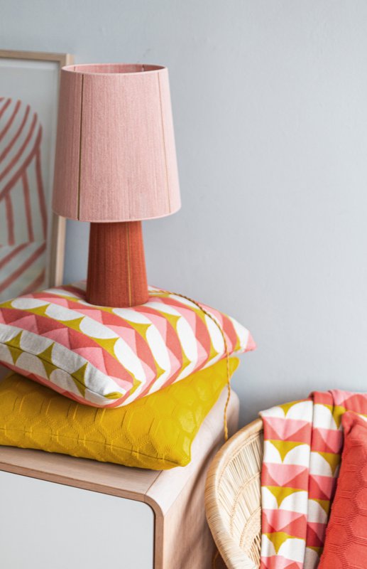 Toby Cover-copertura rosso, morbido jacquard a maglia cotone