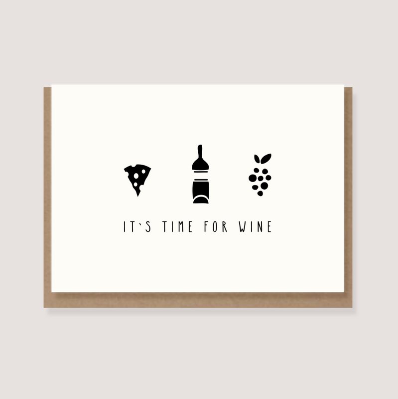 Klappkarte mit Umschlag - "It´s time for wine"