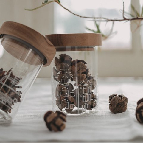 Mini Vorratsglas Häuser (VE = 8 Stk)