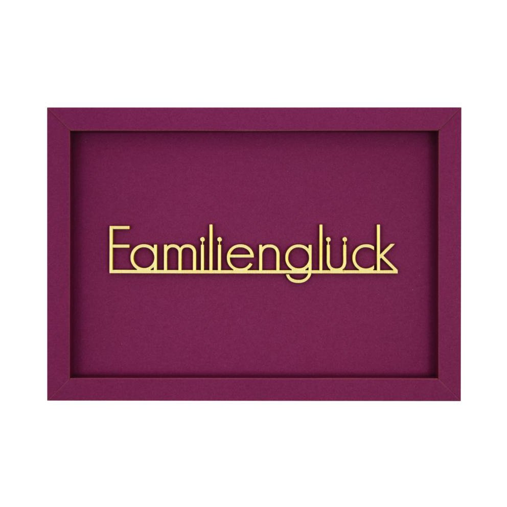 FAMILY HAPPINESS - frame card wood lettering