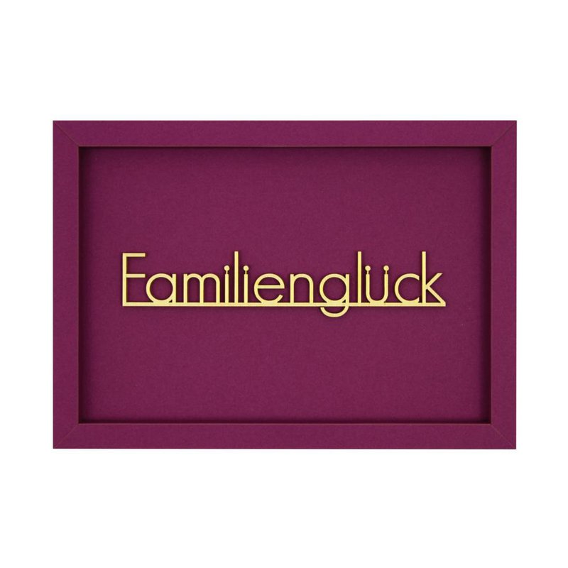 FAMILY HAPPINESS - frame card wood lettering