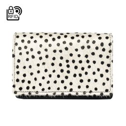 Portafoglio Donna Pelle Nera RFID In 10 Stampe