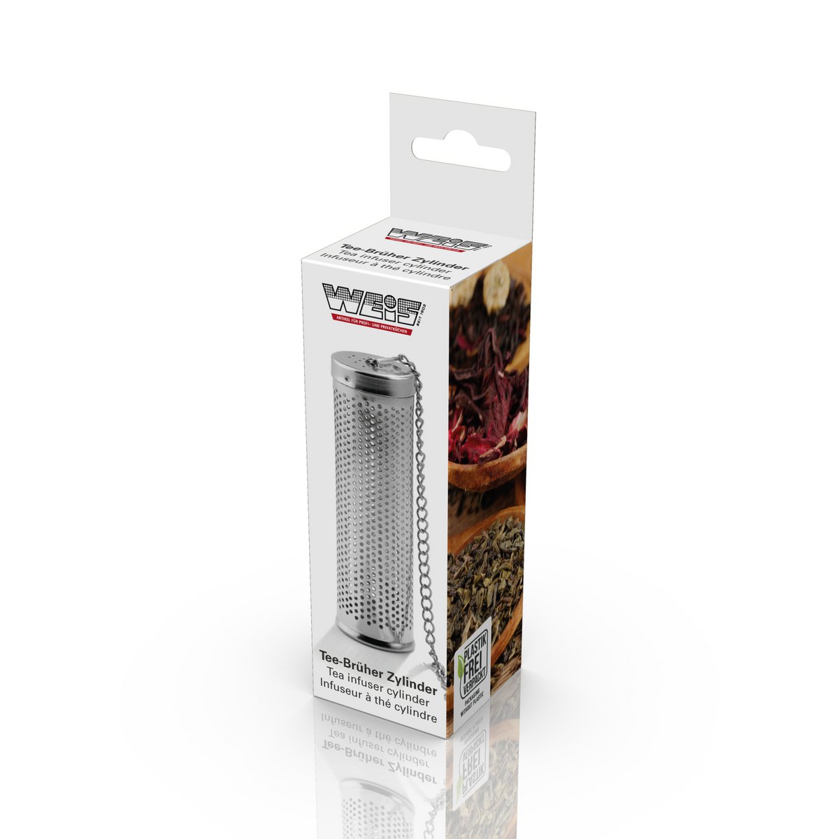 Tea brewer cylinder made of stainless steel for bottles