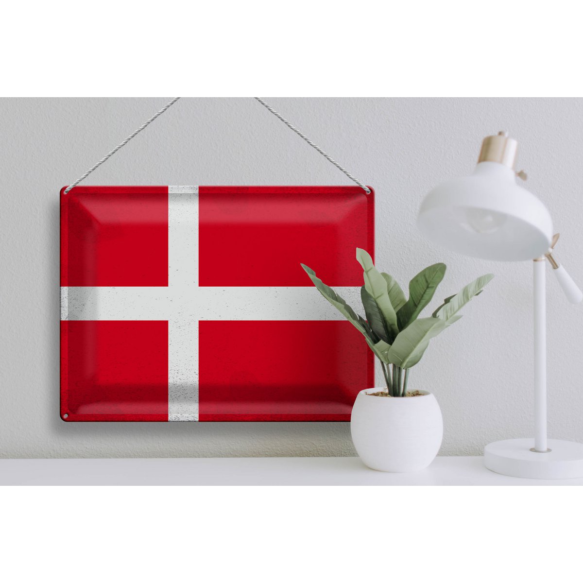 Tin Sign Flag Denmark 40x30cm Flag of Denmark Vintage