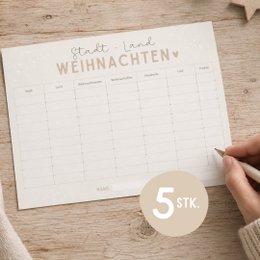 5x Stadt-Land-Weihnachten | Weihnachtliches Rätsel, Spiel A5